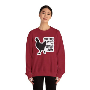Chicken Graphic Sweatshirt in Blue Gray and Antique Cherry Red - Ocean State Styles