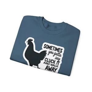Chicken Graphic Sweatshirt in Blue Gray and Antique Cherry Red - Ocean State Styles