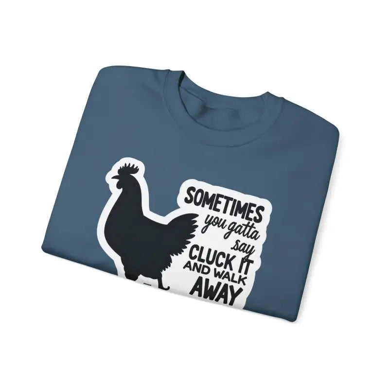 Chicken Graphic Sweatshirt in Blue Gray and Antique Cherry Red - Ocean State Styles
