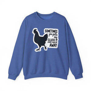 Chicken Graphic Sweatshirt in Blue Gray and Antique Cherry Red - Ocean State Styles
