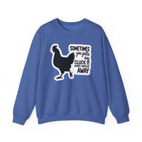 Chicken Graphic Sweatshirt in Blue Gray and Antique Cherry Red - Ocean State Styles