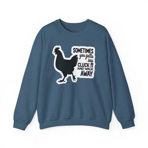 Chicken Graphic Sweatshirt in Blue Gray and Antique Cherry Red - Ocean State Styles
