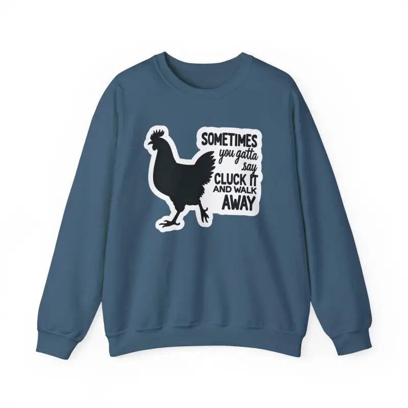 Chicken Graphic Sweatshirt in Blue Gray and Antique Cherry Red - Ocean State Styles