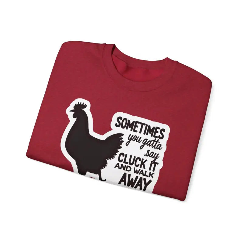 Chicken Graphic Sweatshirt in Blue Gray and Antique Cherry Red - Ocean State Styles