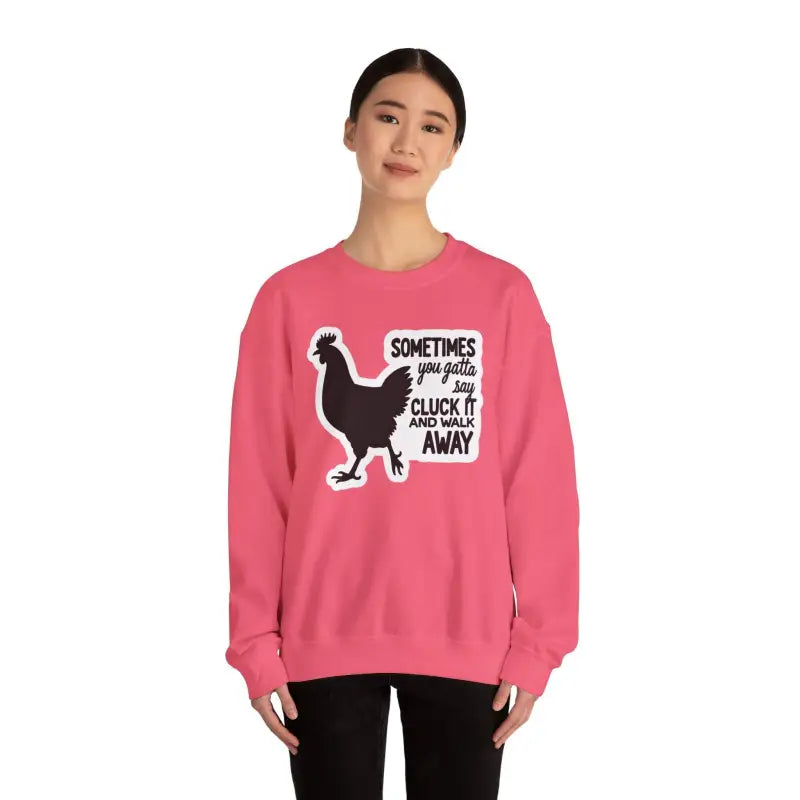 Chicken Graphic Sweatshirt in Blue Gray and Antique Cherry Red - Ocean State Styles