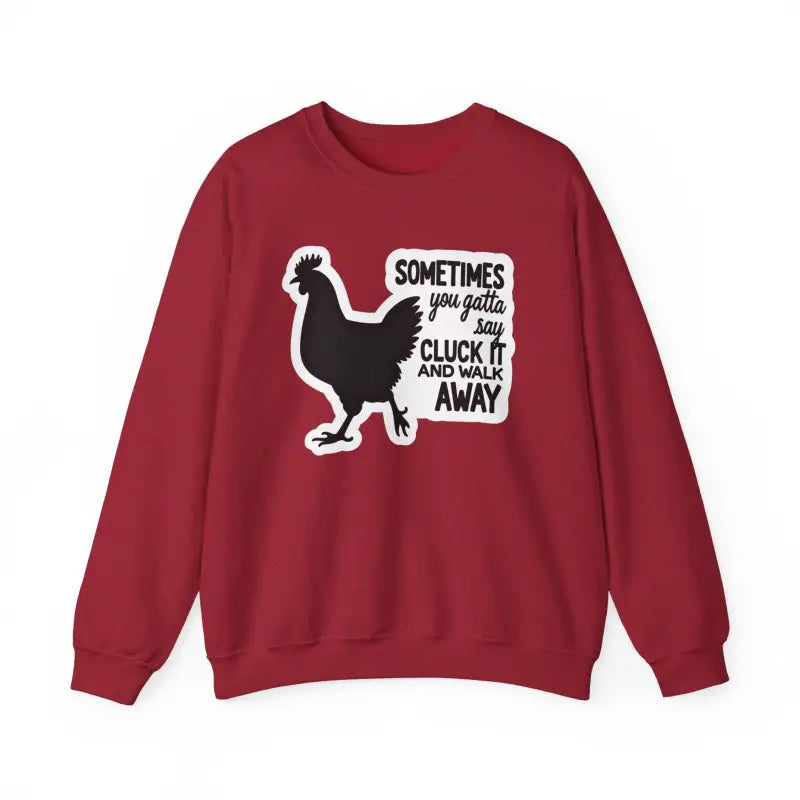 Chicken Graphic Sweatshirt in Blue Gray and Antique Cherry Red - Ocean State Styles