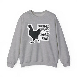 Chicken Graphic Sweatshirt in Blue Gray and Antique Cherry Red - Ocean State Styles