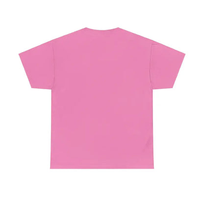 Pink Chicken Lady Heavy Cotton Unisex T-Shirt displayed on a neutral background