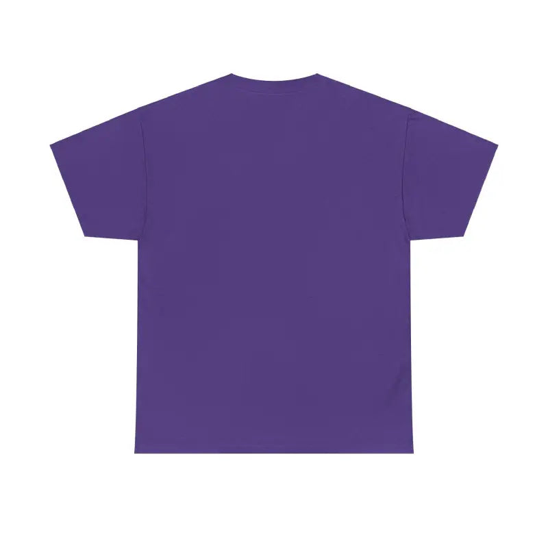 Purple Chicken Lady Heavy Cotton Unisex T-Shirt displayed on a white background
