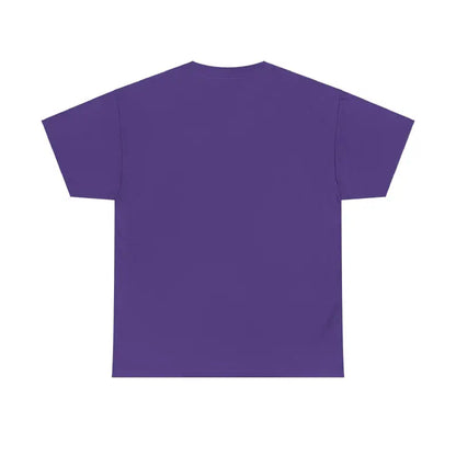 Purple Chicken Lady Heavy Cotton Unisex T-Shirt displayed on a white background