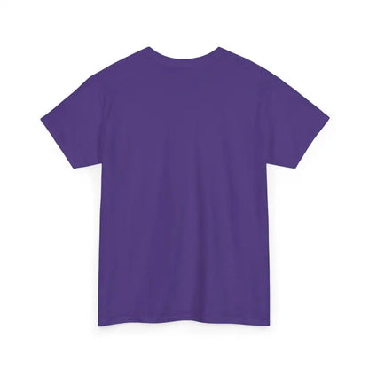 Purple Chicken Lady Heavy Cotton Unisex T-Shirt displayed on a neutral background