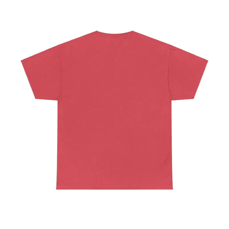 Red Chicken Lady Heavy Cotton Unisex T-Shirt displayed on a neutral background