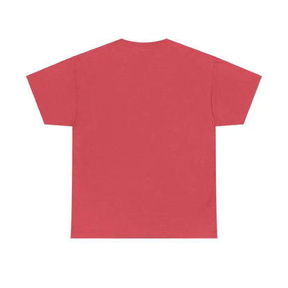 Red Chicken Lady Heavy Cotton Unisex T-Shirt displayed on a neutral background