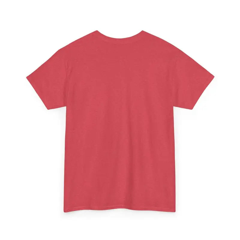 Red Chicken Lady Heavy Cotton Unisex T-Shirt displayed on a clean white background