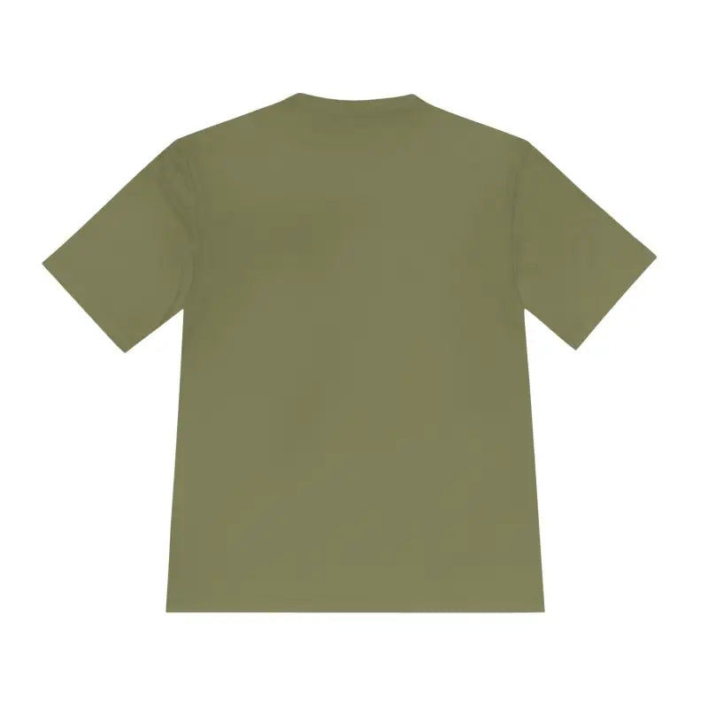 Olive green Chicken Lover Unisex Spork Tek Tee for Active Pet Owners displayed