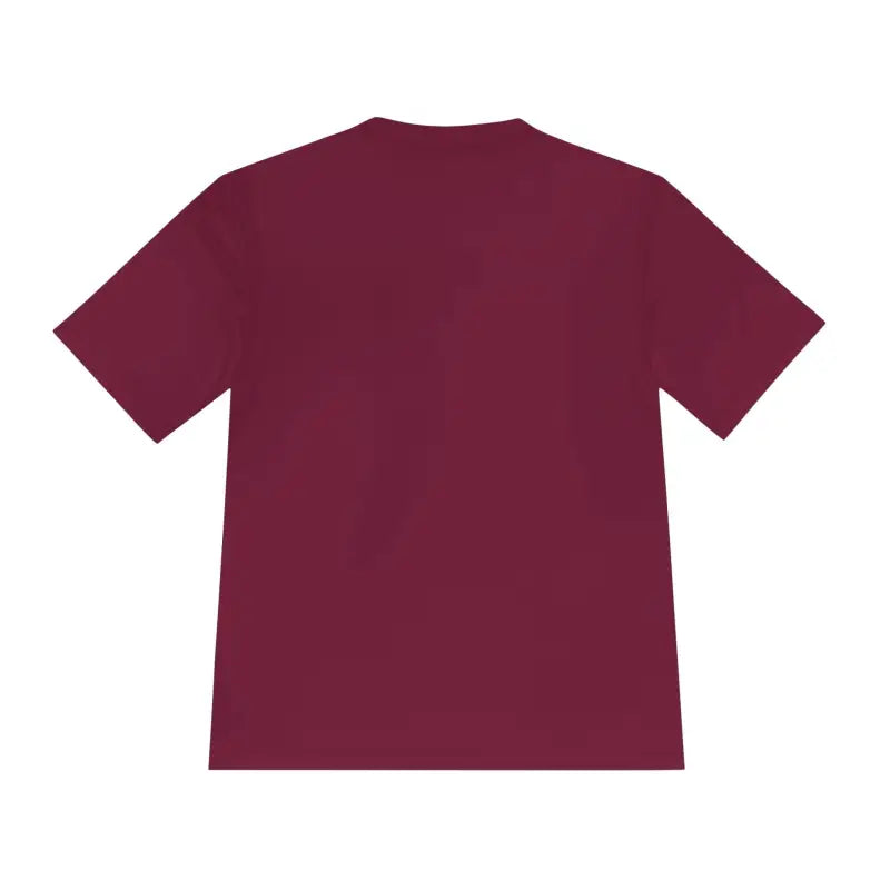 Maroon short-sleeved t-shirt from Chicken Lover Unisex Spork Tek Tee for Active Pet Owners