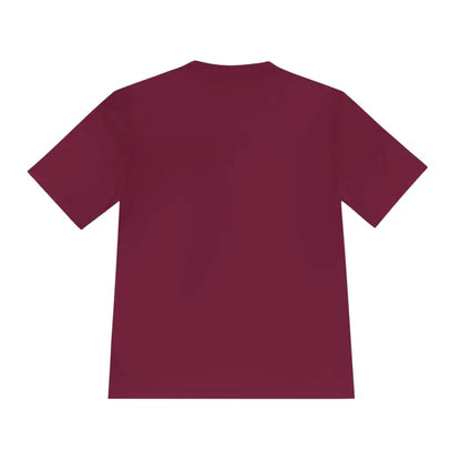 Maroon short-sleeved t-shirt from Chicken Lover Unisex Spork Tek Tee for Active Pet Owners