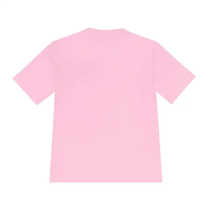 Pink short-sleeved Chicken Lover Unisex Spork Tek Tee for active pet owners