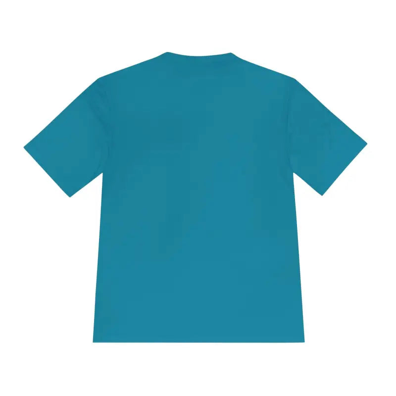 Teal short-sleeved Chicken Lover Unisex Spork Tek Tee for active pet owners