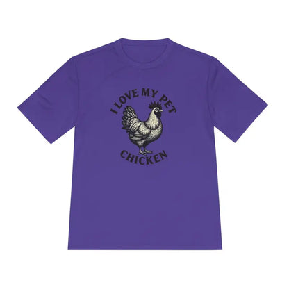 Purple Chicken Lover Unisex Spork Tek Tee designed for active pet owners