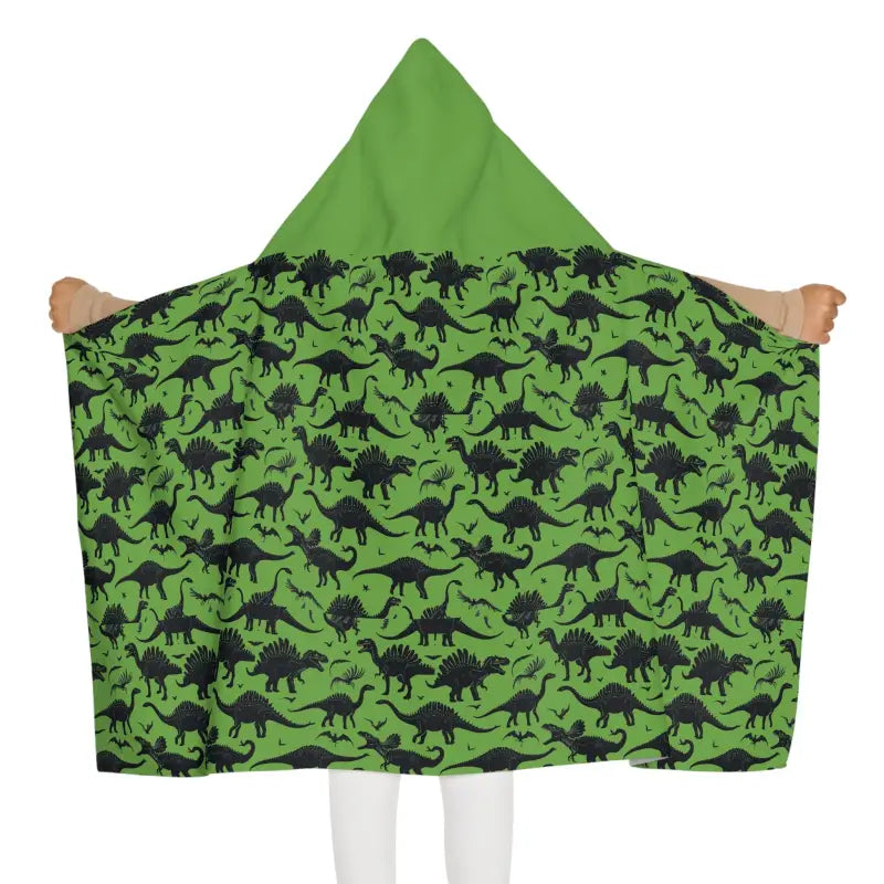 Child Hooded Dinosaur Towel White and Green - Ocean State Styles