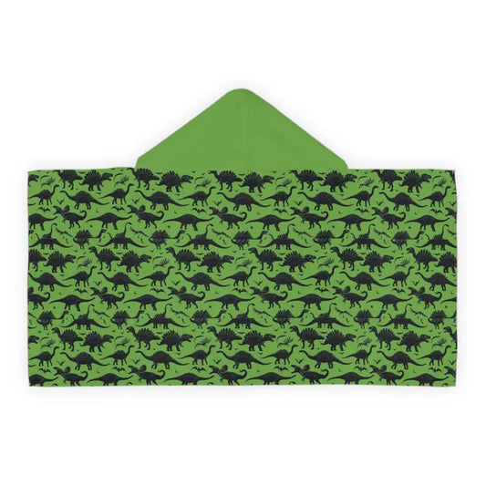 Child Hooded Dinosaur Towel White and Green - Ocean State Styles