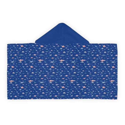 Child Hooded Dinosaur Towel with Blue Trim for Kids - Ocean State Styles