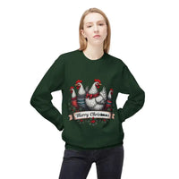 Christmas Chickens Fleece Sweatshirt for Holiday Cheer - Ocean State Styles