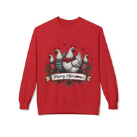 Christmas Chickens Fleece Sweatshirt for Holiday Cheer - Ocean State Styles