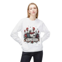 Christmas Chickens Fleece Sweatshirt for Holiday Cheer - Ocean State Styles