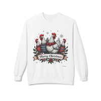 Christmas Chickens Fleece Sweatshirt for Holiday Cheer - Ocean State Styles