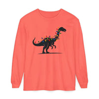 Christmas Dinosaur Long Sleeve Shirt with Twinkling Lights for Holiday Fun - Ocean State Styles