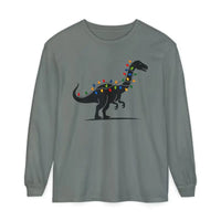 Christmas Dinosaur Long Sleeve Shirt with Twinkling Lights for Holiday Fun - Ocean State Styles