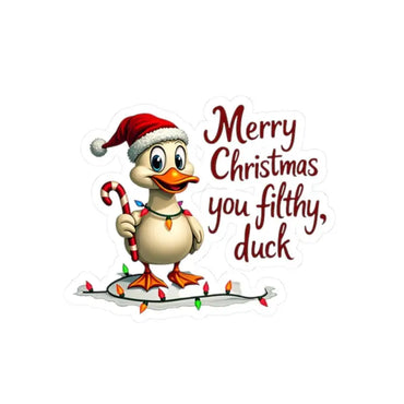 Festive Duck sticker design for Christmas Duck Kiss Cut Sticker product