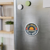 Circular Beach Sticker Eat Beach Relax Repeat Die Cut Magnet - Ocean State Styles