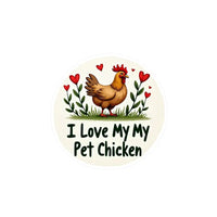 Circular Chicken Sticker with Hearts for Home Decor Vinyl Decal - Ocean State Styles