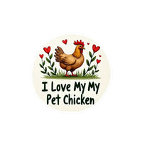 Circular Chicken Sticker with Hearts for Home Decor Vinyl Decal - Ocean State Styles