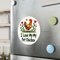 Circular Chicken Sticker with Hearts for Home Decor Vinyl Decal - Ocean State Styles