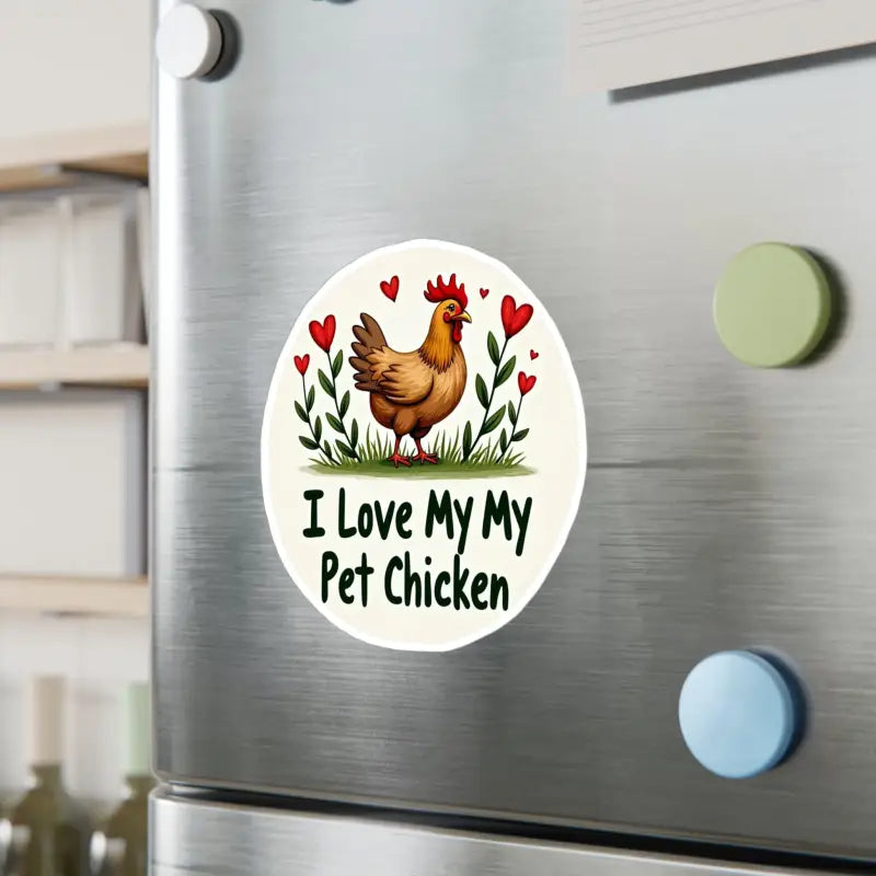 Circular Chicken Sticker with Hearts for Home Decor Vinyl Decal - Ocean State Styles