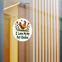 Circular Chicken Sticker with Hearts for Home Decor Vinyl Decal - Ocean State Styles