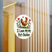 Circular Chicken Sticker with Hearts for Home Decor Vinyl Decal - Ocean State Styles
