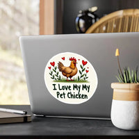 Circular Chicken Sticker with Hearts for Home Decor Vinyl Decal - Ocean State Styles