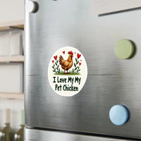 Circular Chicken Sticker with Hearts for Home Decor Vinyl Decal - Ocean State Styles