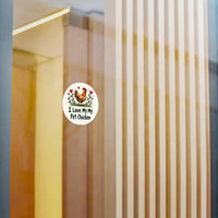 Circular Chicken Sticker with Hearts for Home Decor Vinyl Decal - Ocean State Styles