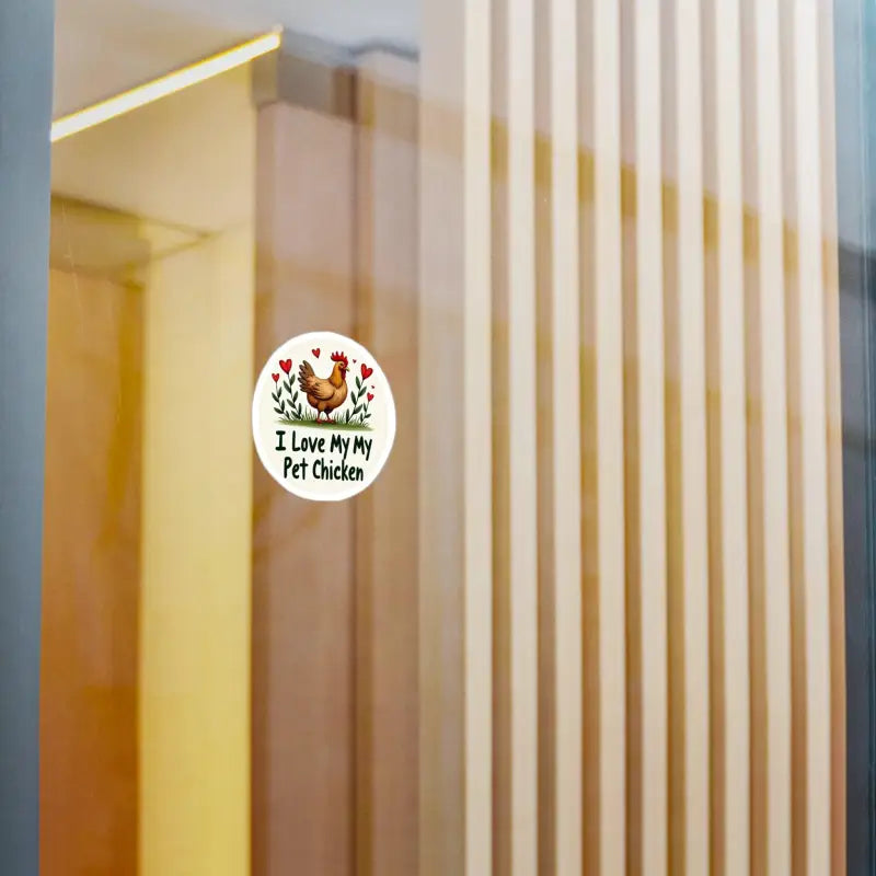 Circular Chicken Sticker with Hearts for Home Decor Vinyl Decal - Ocean State Styles