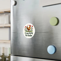 Circular Chicken Sticker with Hearts for Home Decor Vinyl Decal - Ocean State Styles