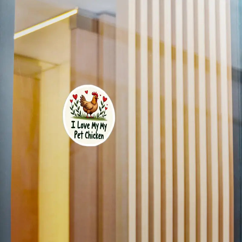 Circular Chicken Sticker with Hearts for Home Decor Vinyl Decal - Ocean State Styles