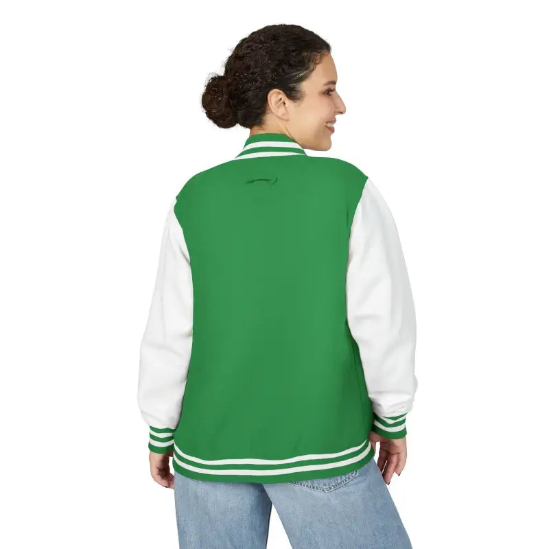 Green and white varsity jacket from the Classic Varsity Jacket Collection