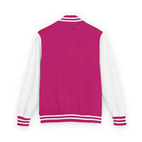 Magenta and white varsity jacket from the Classic Varsity Jacket Collection