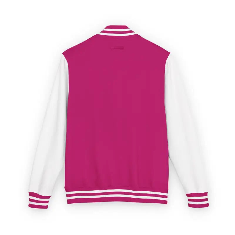 Magenta and white varsity jacket from the Classic Varsity Jacket Collection